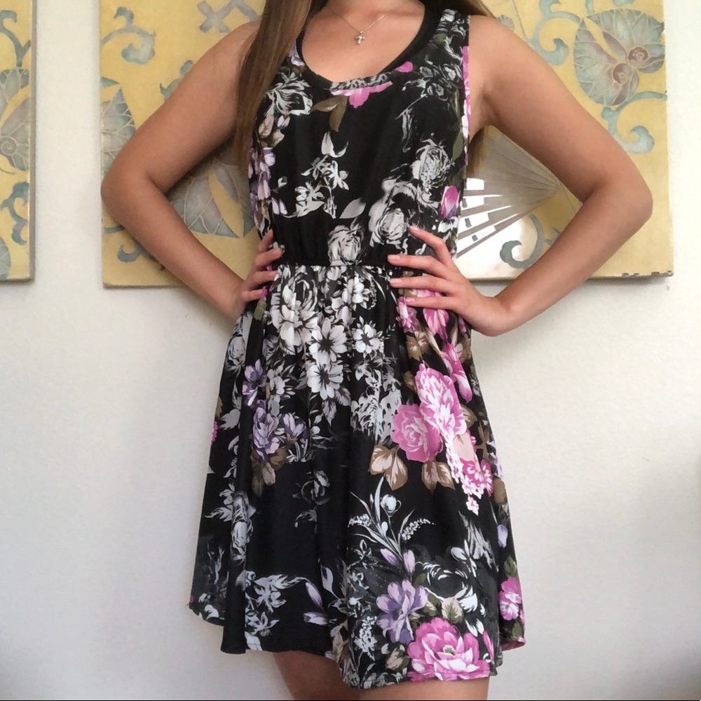 Black floral dress